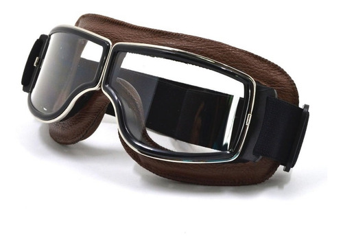Óculos Moto Aviador Capacete Aberto Café Racer Marrom Harley