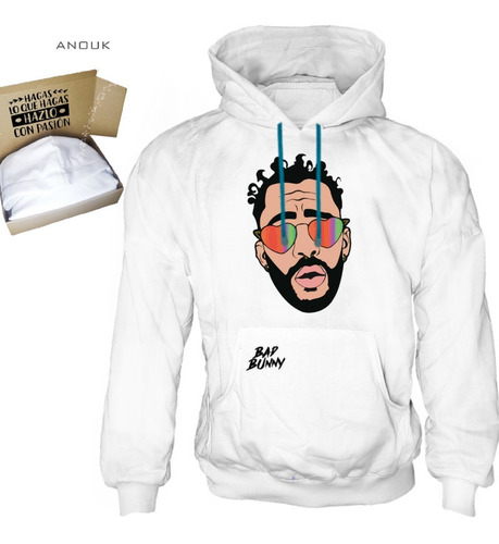Imagen 9 de 10 de Buzo Hoodie Personalizado Saco Bad Bunny Unisex Estampado R4