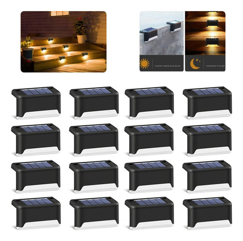 Luz Para Escaleras Impermeable Led Jardín Al Aire Libre 16pc