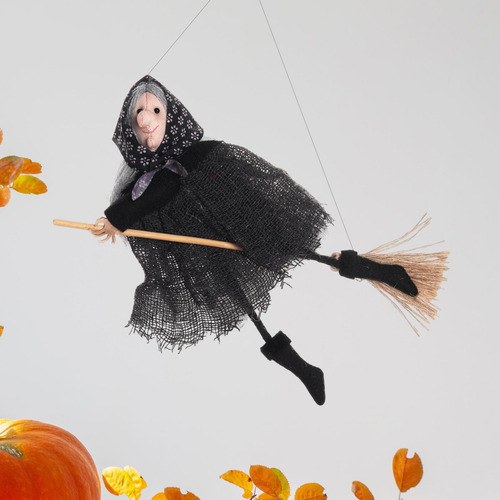Adornos Colgantes De Halloween, Escoba De, Colgante De Gris