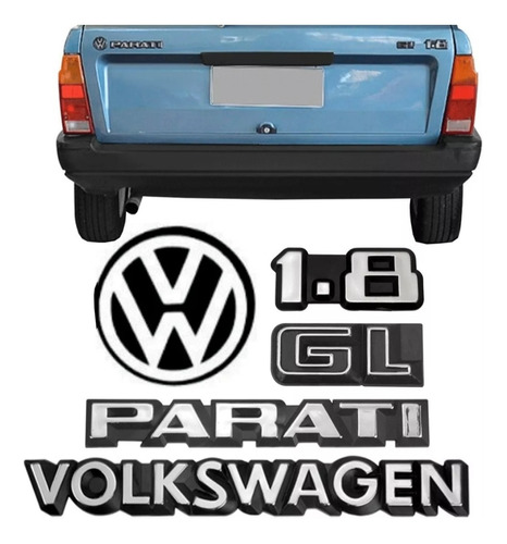 1.8kit Emblemas Insignias Logo Vw Parati G1 Gl 1989 1991 