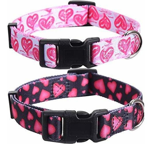 2 Pack Día De San Valentín Collar De Perros Ajustable 5wql5