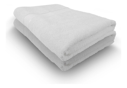 Toalla De Baño Extragrande De Algodón Gila Essentials 2 Pzas Color Hueso Liso