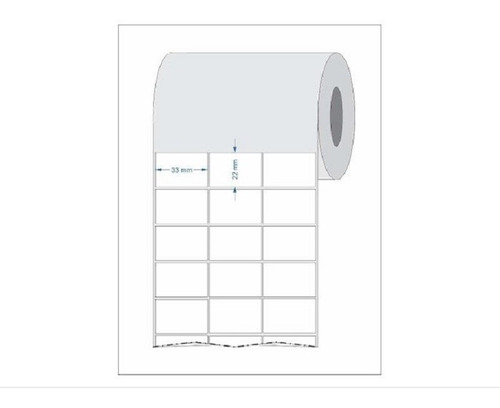 24 Rolos Etiqueta 33x22 Mm Couche Argox Bematech Elgin Zebra Cor Branco