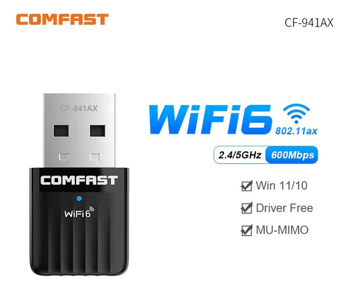 Tarjeta Wifi 6 Comfast 2.4/5 Ghz 600 Mbps Inalámbrica