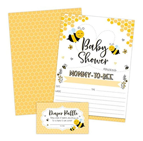 Invitaciones De Mamá A Abeja, Color Amarillo Neutro