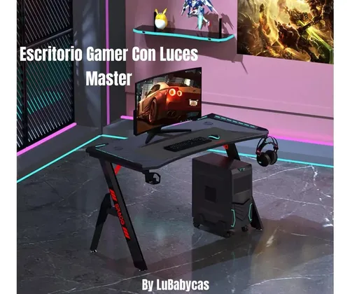 Escritorio Gamer Con Luces 120x60x73cm Negro