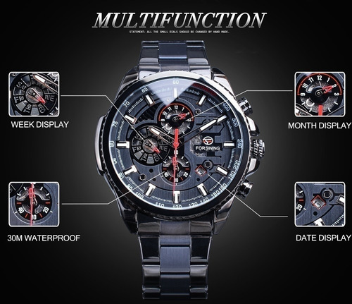 Forsining Relojes Mecánicos For Hombre Reloj Deportivo Calen