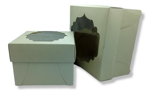 Cajas Ponques Tortas Con Tapa 14x14x12cm (x12 Unidades)