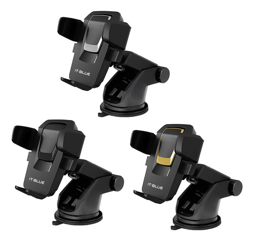 Soporte Celular Auto 360° Fijación Seguraajuste Flexible Negro