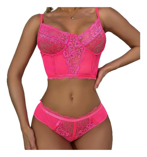 Conjunto De Ropa Interior Sexy Encaje Para Mujer, Bikini, De