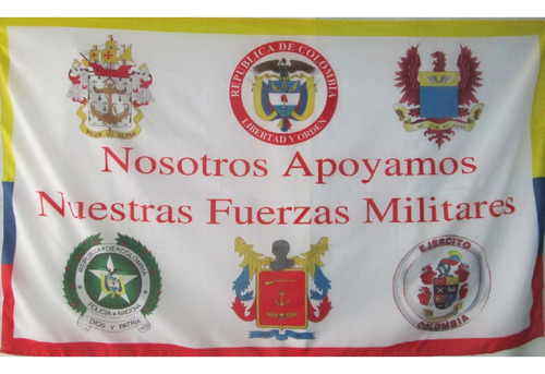 Bandera Apoyo A Nuestras Fuerzas Militares Tamaño 90x150cm
