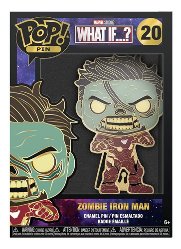 Funko Pop Pin: Marvel What If - Iron Man Zombie Esmaltado