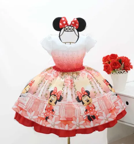 Vestido da minnie cheap vermelho mercado livre