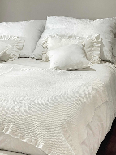 Manta Pie De Cama Greta Wafle De Algodón 180cm
