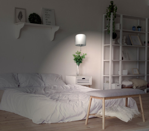 Veladores Modernos Luz Pared Habitacion Dormitorio Led Dab Estructura Blanco
