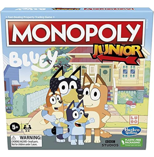 ~? Monopoly Junior: Bluey Edition Juego De Mesa Para Niños D