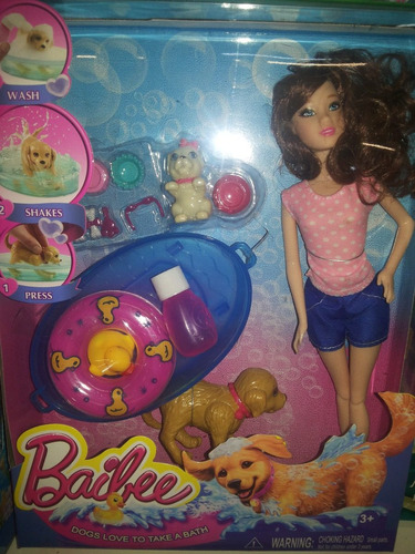 Boneca Barbie Cães De Boneca Adoram Tomar Banho
