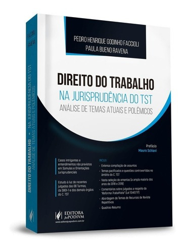 Direito Do Trabalho Na Jurisprudencia Do Tst (2019), De Pedro Henrique Godinho Faccioli / Paula Bueno Ravena. Editora Juspodivm Em Português