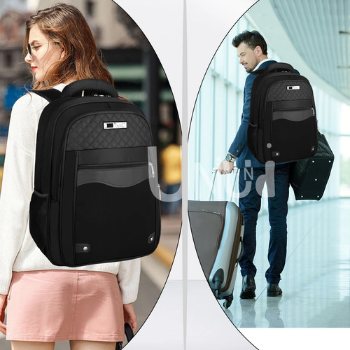 Mochila Urbana Para Portátil De Gran Capacidad Para Hombre Para Mujer Mochila De Viaje Uniuni Color Negro
