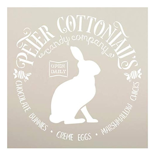 Peter Cottontail's Candy Company Stencil With Rabbit Por Stu