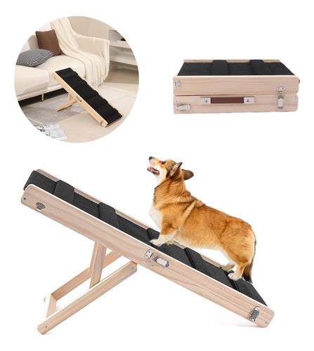 Baeluny Rampa De Madera Para Perros Para Sofa, Rampa Ajustab