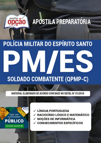 Apostila Concurso Pm Es Soldado Combatente (qpmp-c), De Professores Especializados., Vol. 1. Editorial Apostilas Opção, Capa Mole Em Português