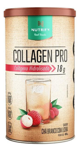 Colageno Collagen Pro Chá Branco Com Lichia 450g Nutrify