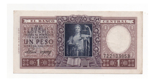 Billete Argentina 1 Peso Moneda Nacional Bottero 1912