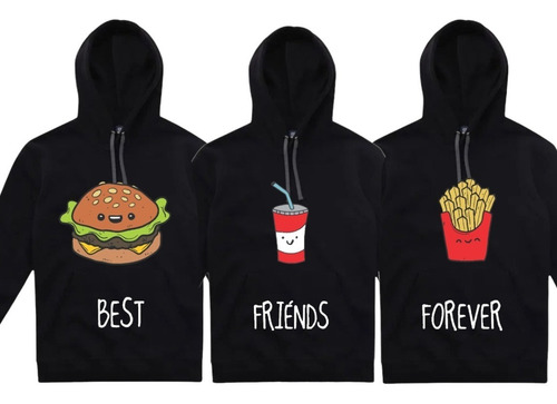 Sudaderas Suéter Parejas Mejores Amigos Dúo Trio Amistad Amo