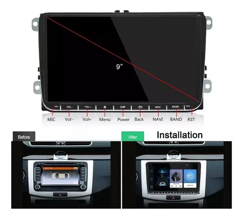 Estéreo Android Volkswagen Golf Jetta Bora Passat Tiguan Gli