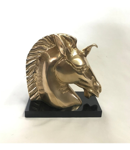 Cabeza Caballo En Bronce Macizo Antiguo