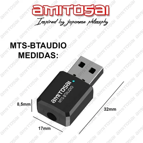 Receptor Transmisor Bluetooth 5.0 El Mejor 2 En 1 Amitosai
