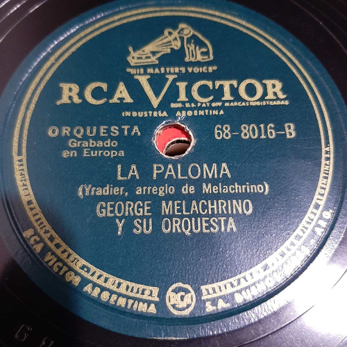 Pasta George Melachrino Y Su Orquesta Rca Victor 8016 Tc68