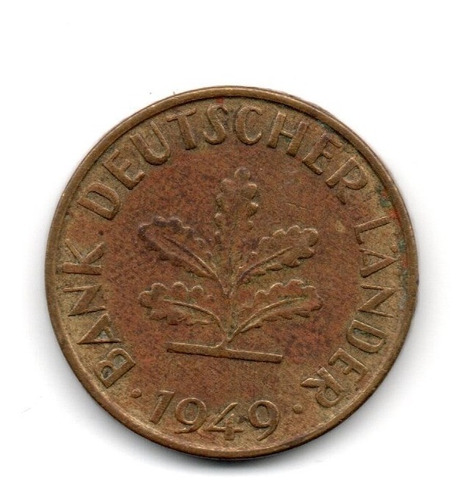 Alemania Federal Moneda 10 Pfennig 1949 Bank Deutscher Lande