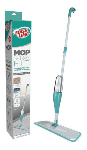 Vassoura mop spray Flash Limp rodo fit cor cinza/verde MOP0556