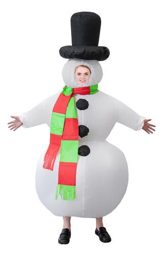 Bervyosw Disfraz Inflable De Muñeco De Nieve De Navidad Para