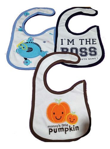 Baberos Bordados Para Bebé Paquete X3
