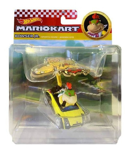 Carro Hot Wheels Bowser Jr. Sports Coupe + Bowser Kite Mario