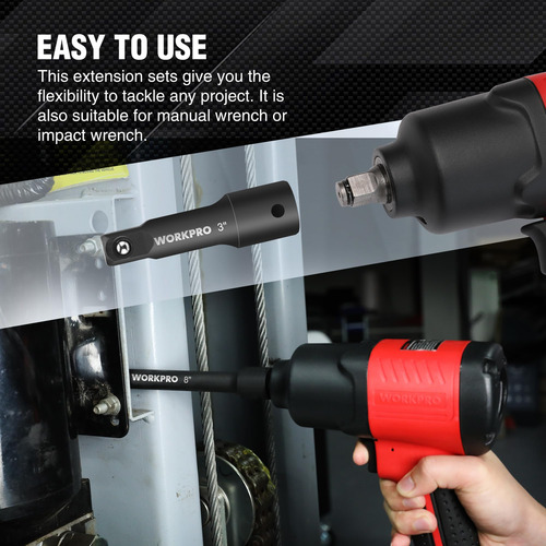 Set De Barras De Extensión Workpro 1/2 Drive Impact 3, 6 Y 8