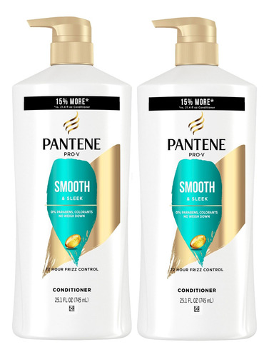 Set De Acondicionador Pantene Smooth And Sleek, Paquete Dobl