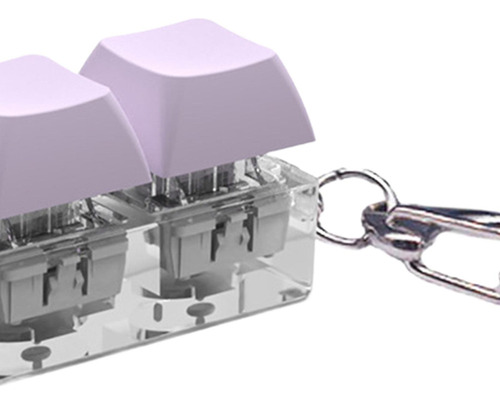2 Llavero Teclado Fidget Juguete Sensorial Keycap Violeta