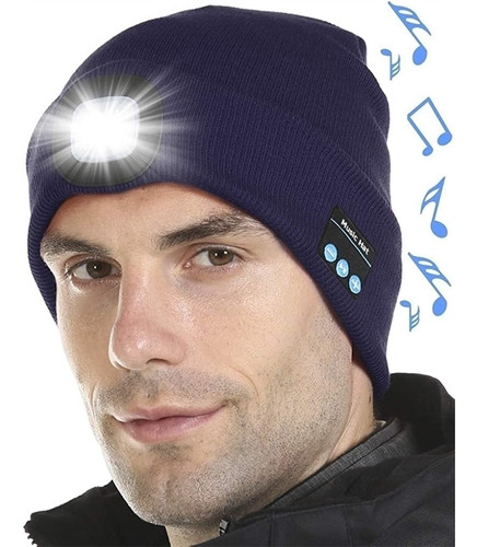 Gorro Bluetooth Unisex Con Luz Azul Talla Única