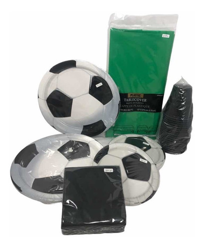 Fiesta P 16 Futbol Soccer Balon Platos Vasos Serv Mantel U6