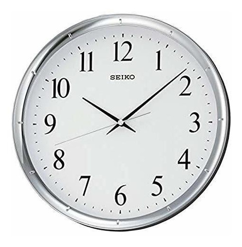 Seiko Reloj De Pared Ultramoderno En Tono Plateado De 12  