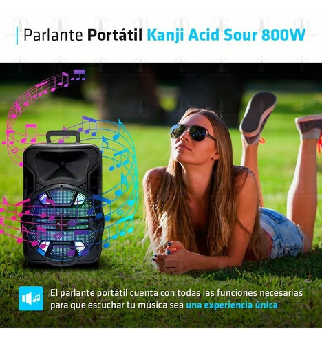 Imagen 4 de 10 de Parlante Acid Sour Kanji Kj-acidsour Bluetooth Luces Led 8