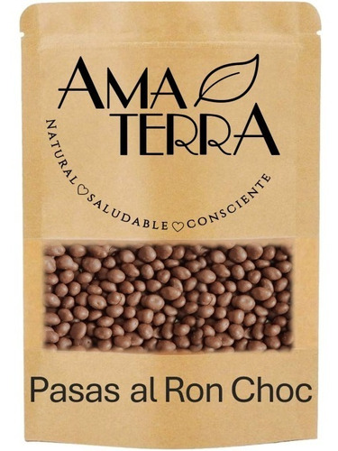 Pasas Al Ron Bañadas En Chocolate 125 Grs. Amaterra