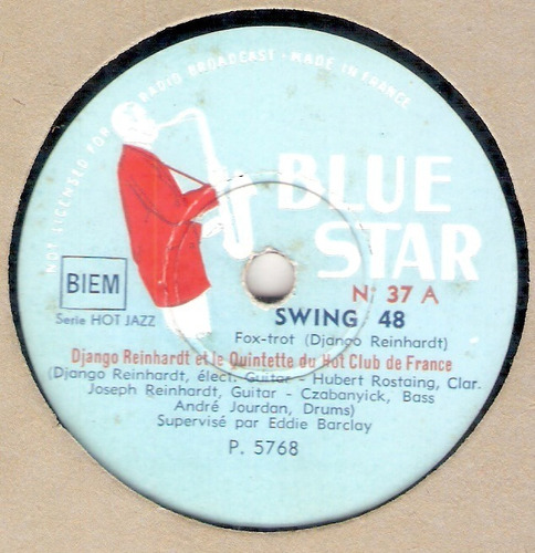 Django Reinhardt: Swing 48 - Vette /78 Rpm Blue Star Francés