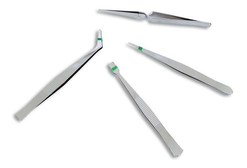Imagen 1 de 3 de Set 4 Pinzas Precision Modelismos Electronica Uñas Arte
