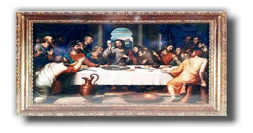 Cerámica Imagen Pintura Religiosa Ultima Cena, 30x60 Cm. 